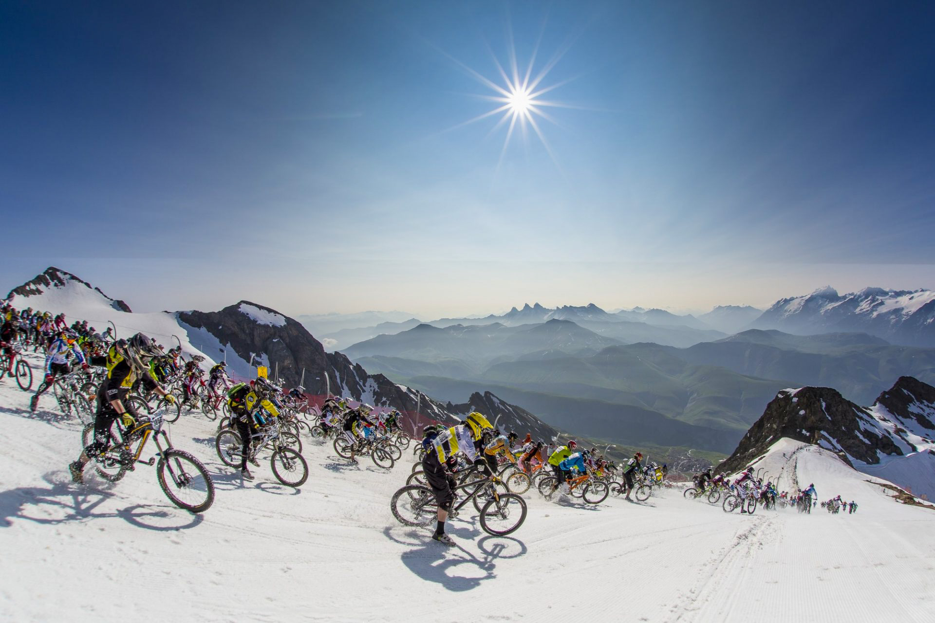 Mountain biking in the snow in the Abondance Valley